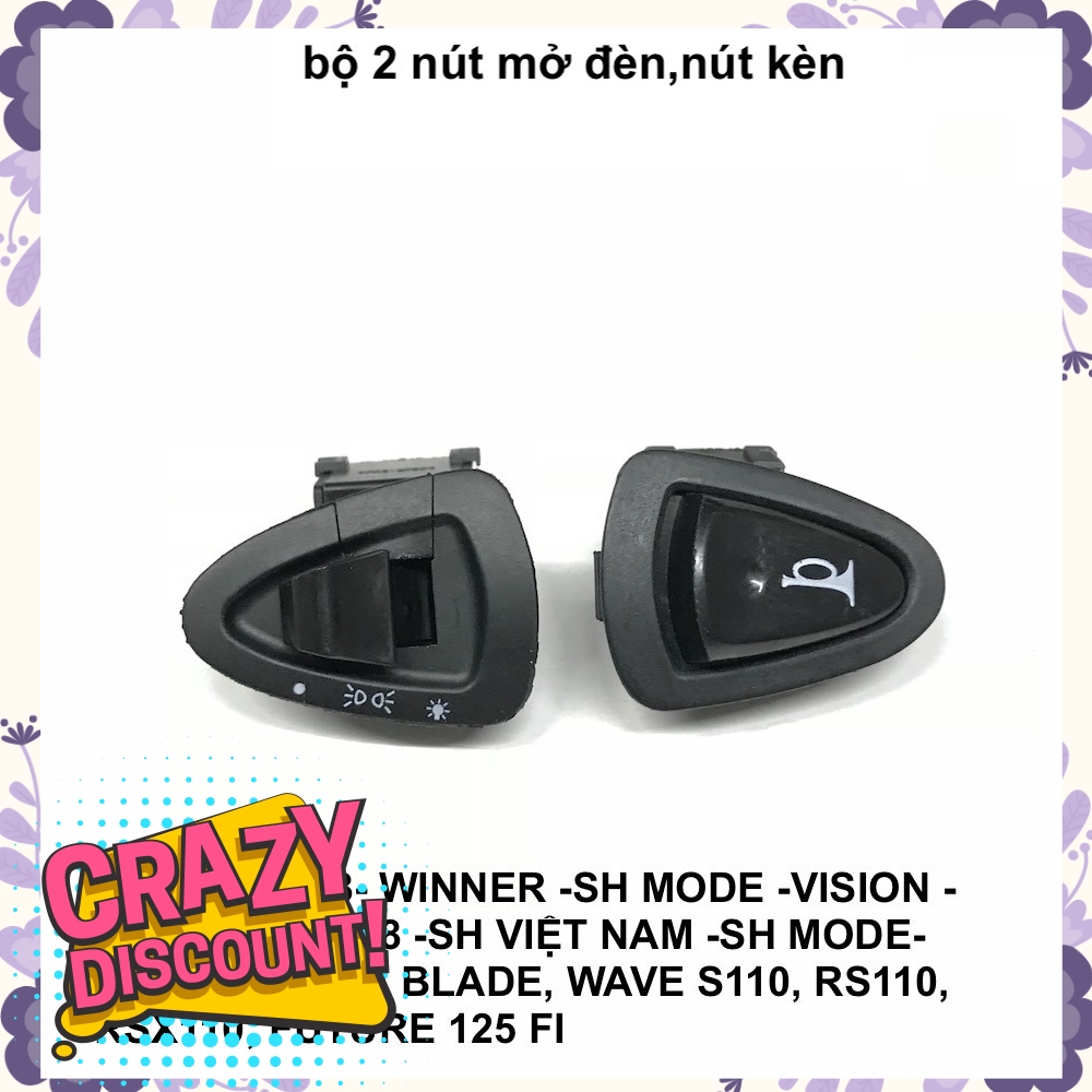 Bộ 2 nút mở đèn, nút kèn theo xe AIRBLADE 2011-2018, WINNER, SH MODE, VISION, LEAD.v.v.thanh khang 006001363 006001360