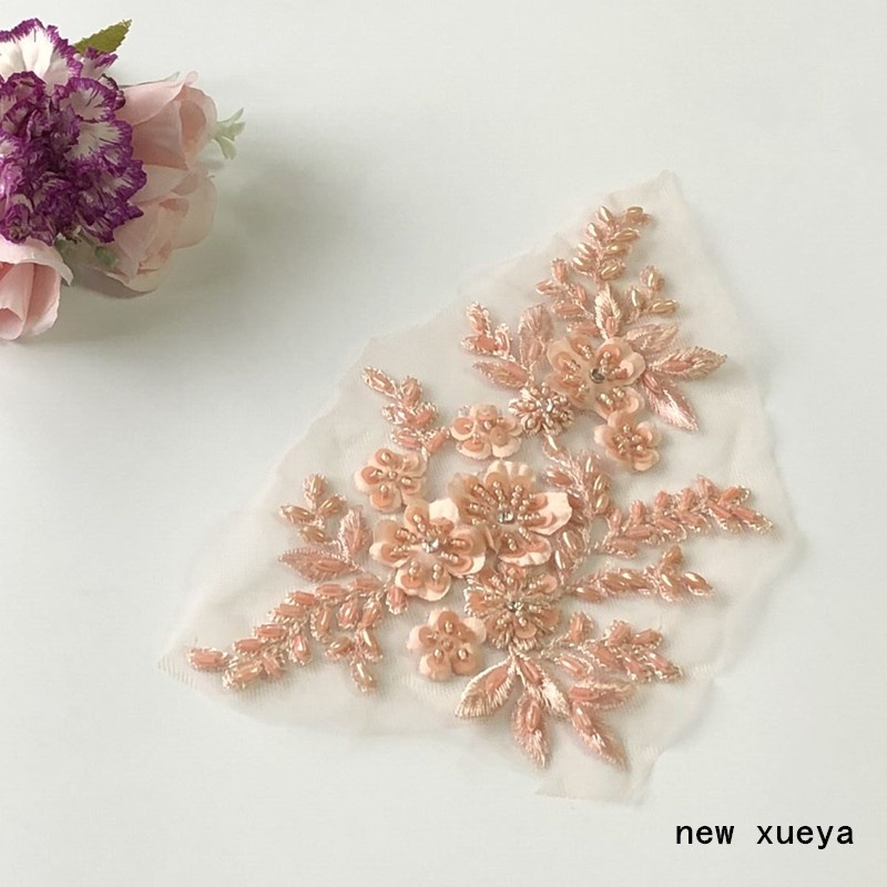 1 Tấm Vải Ren Thêu Hoa 3d 21 * 12cm