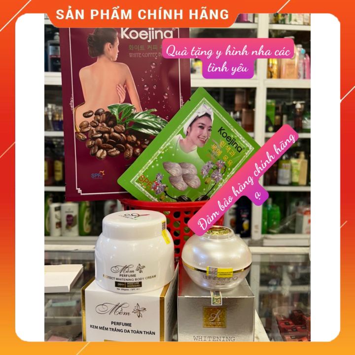 COM BO KEM MẶT VÀ KEM BODY MỀM CHỮ A  DƯỠNG TRẮNG MỀM MỊN (TẶNG KÈM TẮM TRẮNG MẶT VÀ TẮM TRẮNG BODY) HÀNG CHÍNH HÃNG | BigBuy360 - bigbuy360.vn