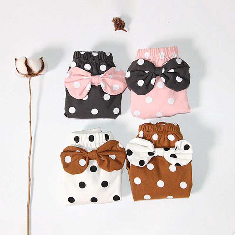 Quần Lót Cotton Chấm Bi Phối Nơ Cho Bé Gái