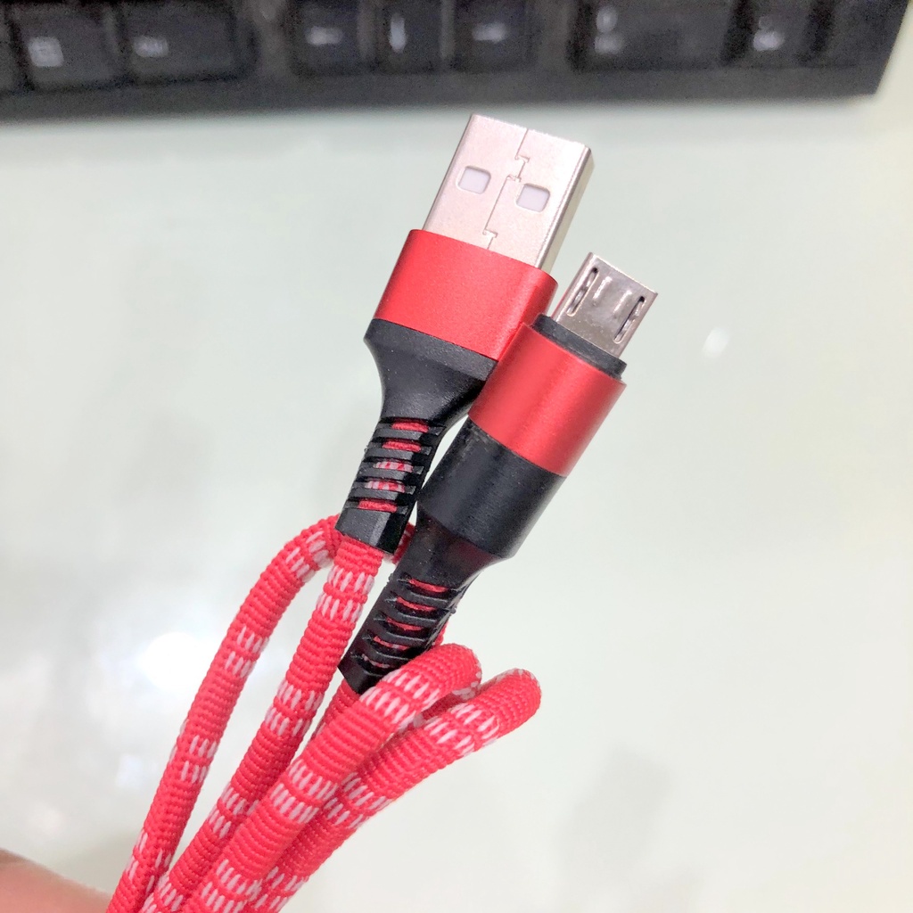 Sỉ cáp sạc micro bọc dù, dây sạc dài 1m hỗ trợ sạc nhanh cho các dòng samsung, oppo, vivo, loa đài - KLH