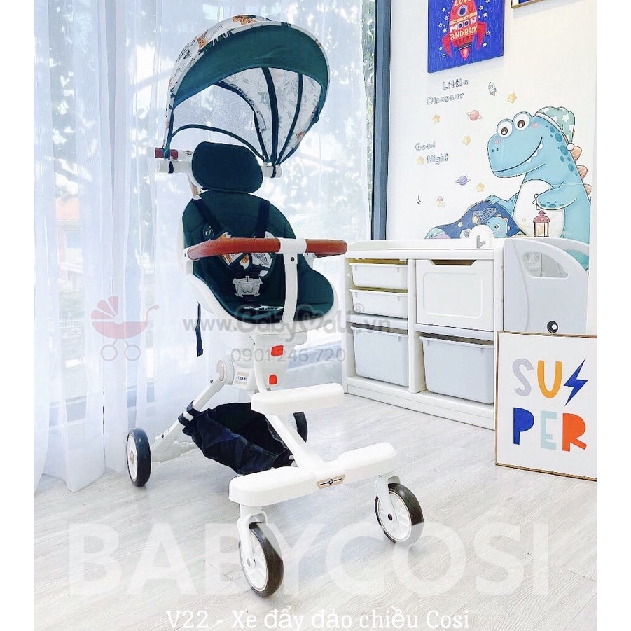 Xe đẩy gấp gọn đảo chiều V22 Baby Cosi, với thiết kế khóa bánh thông minh đảm bảo an toàn cho bé