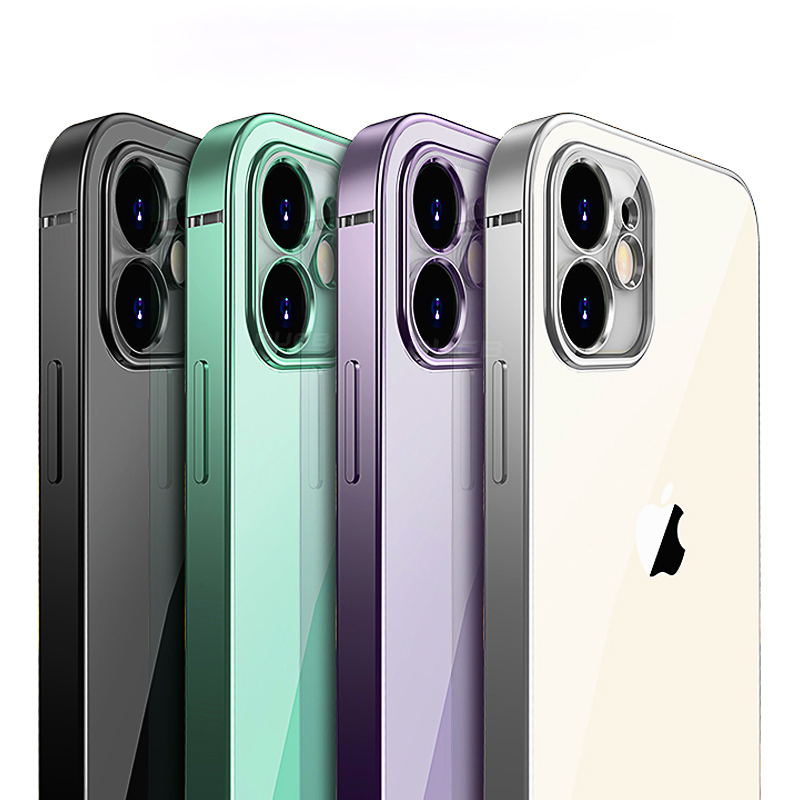 Ốp điện thoại trong suốt TPU viền mạ sang trọng cho điện thoại iPhone 7 8 Plus XS Max XR 11 Pro Max SE 2020 12 | BigBuy360 - bigbuy360.vn