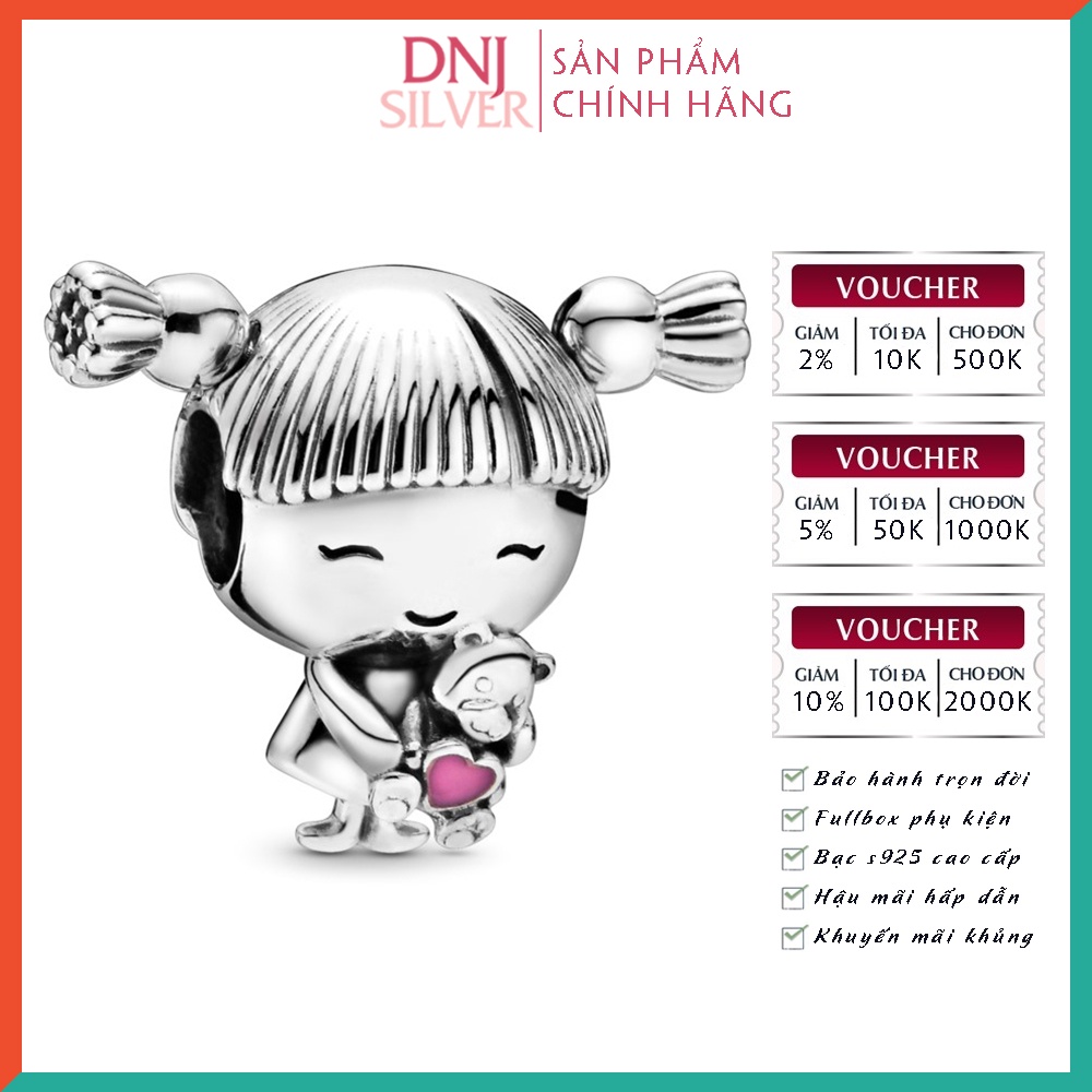 Charm bạc 925 cao cấp, hàng chuẩn bạc - Charm Little Cute Girl thích hợp để mix vòng tay charm - DN214
