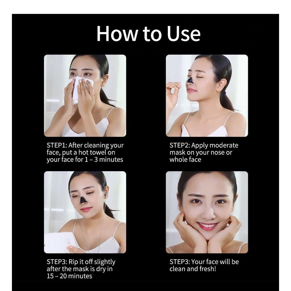 [Hàng mới về] Mặt nạ than tre dạng lột làm sạch sâu loại bỏ mụn đầu đen chăm sóc da vùng mũi