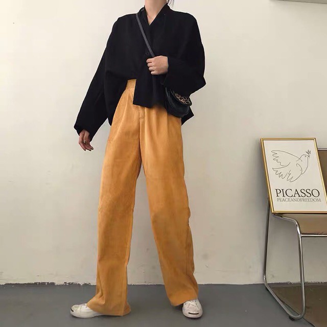 [ORDER] Quần nhung ulzzang ống rộng đủ màu culottes - có ảnh thật phía sau | BigBuy360 - bigbuy360.vn