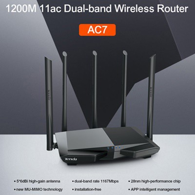 Wifi Tenda băng tần kép AC7 - Hàng chính hãng - BH 36 tháng