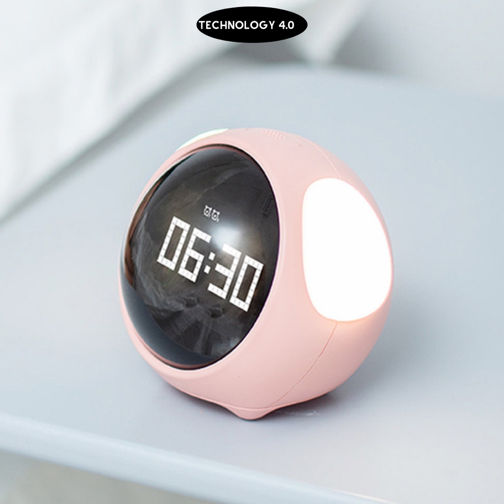 Đồng hồ báo thức,đồng hồ để bàn hiển thị cảm xúc emoji cảm biến âm thanh,đèn ngủ cute trang trí Xiaomi