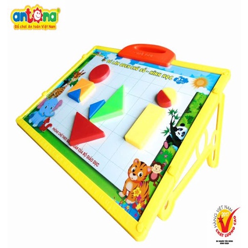 Bảng Bé Làm Quen Học Chữ Cái, Chữ Số, Hình Học Nam Châm Tiếng Việt, Tiếng Anh Chính Hãng ANTONA