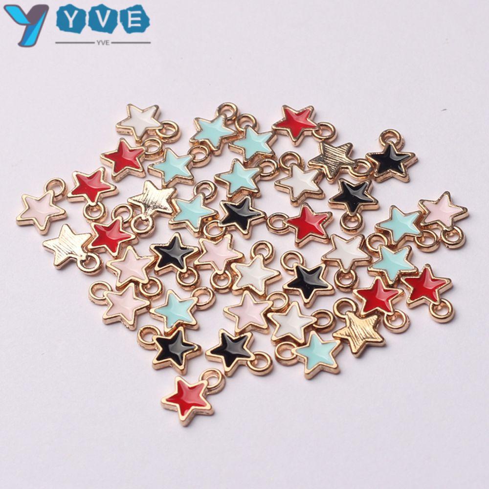 CHARMS HANDMADE 50 Mặt vòng cổ Hình Ngôi Sao Xinh Xắn 6mm
