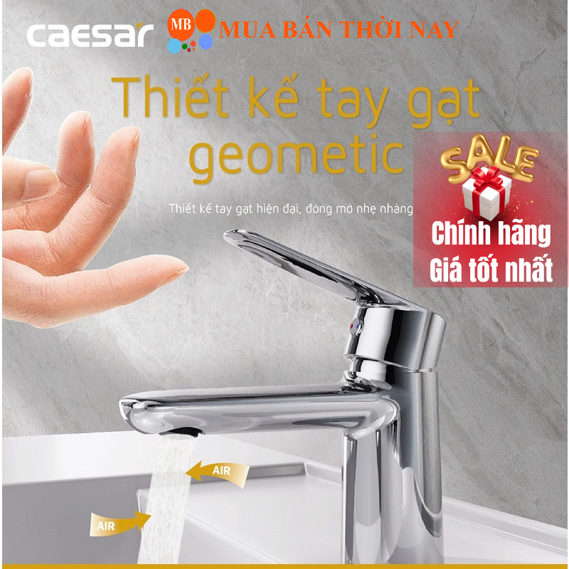 Vòi chậu lavabo nóng lạnh CAESAR B380CP- xả ty B380CU- xả nhấn
