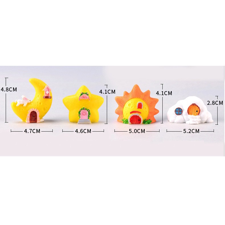 Đồ chơi Mô Hình ngôi sao, mặt trăng, đám mây, mặt trời đồ chơi trưng bày trang trí bể cá trang trí chậu cảnh