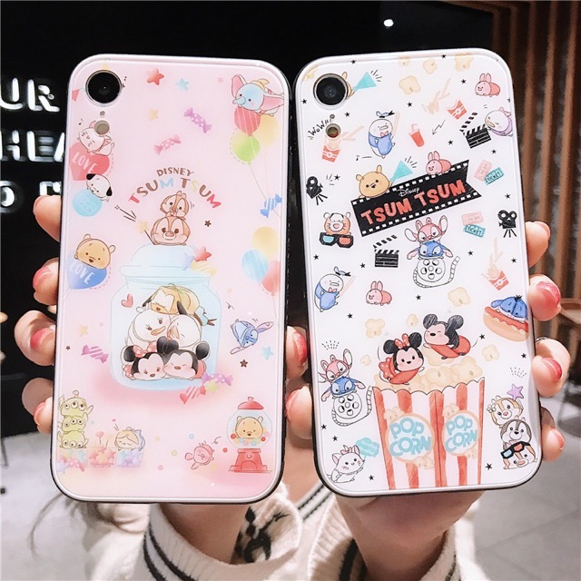 Ốp gương cường lực tsum tsum iPhoneXs Max