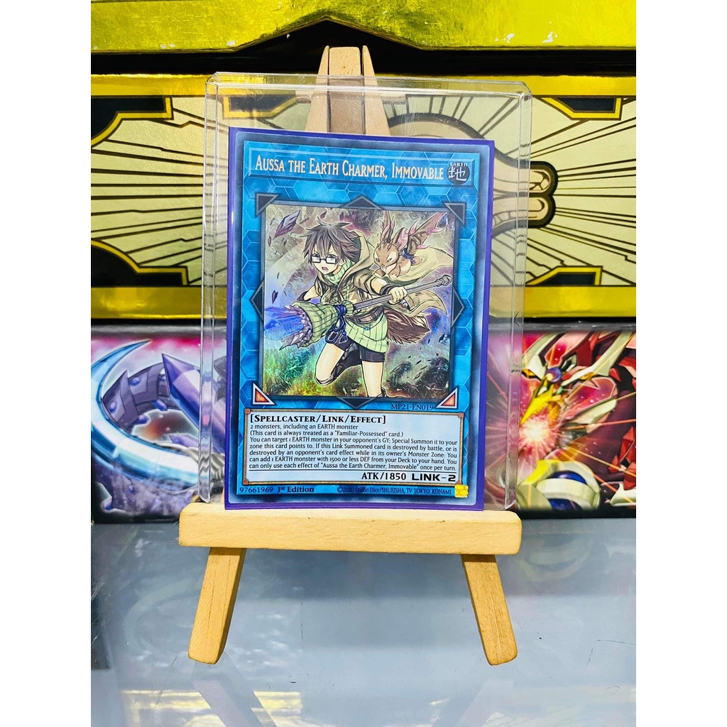 Lá bài thẻ bài Yugioh Aussa the Earth Charmer Immovable - Ultra Rare - Tặng bọc bài nhựa bảo quản