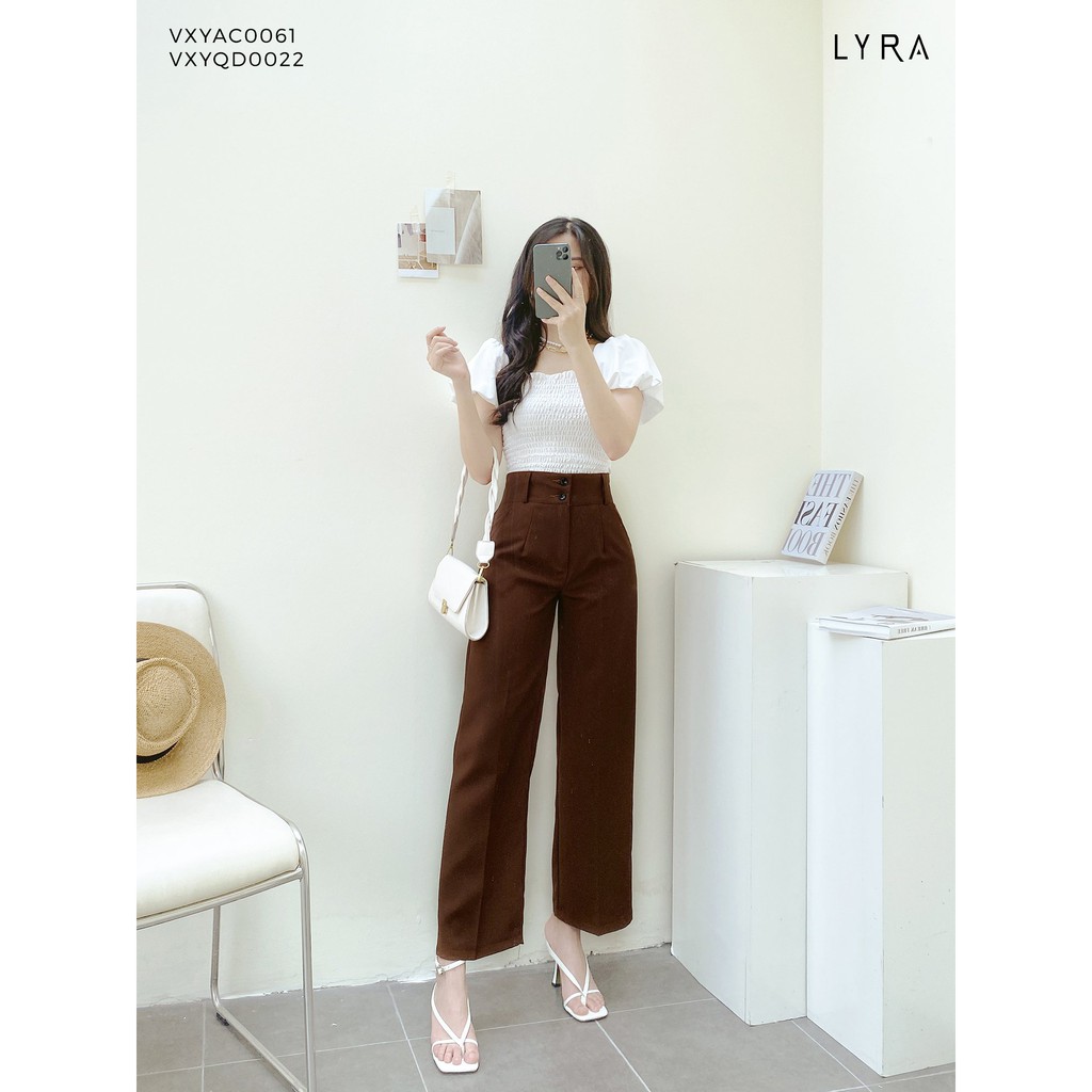 Quần ống rộng LYRA culottes vải tuyết mưa nữ lưng cao trẻ trung năng động thời trang - VXYQD0022