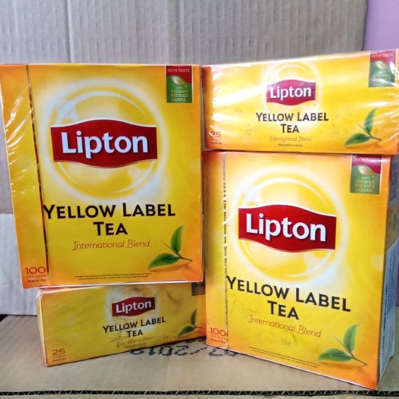 Trà Túi Lọc Lipton Nhãn Vàng hộp to cao cấp 100 Gói Nhỏ chính hãng