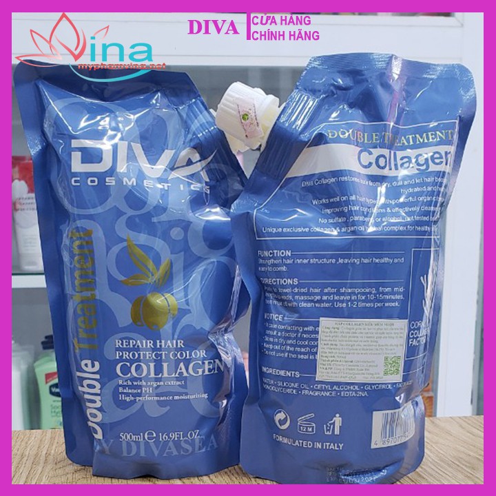 Hấp ủ tóc siêu mượt  DIVA Cosmetics Collagen 500ml