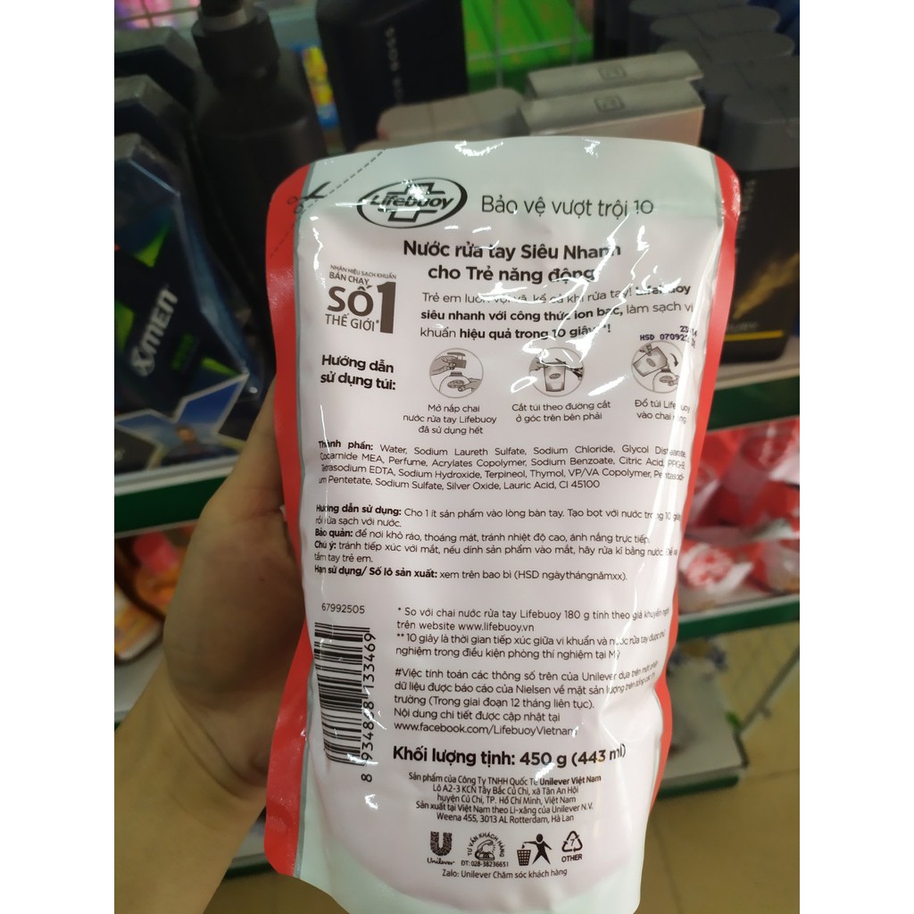 Nước rửa tay Lifebouy túi 450g