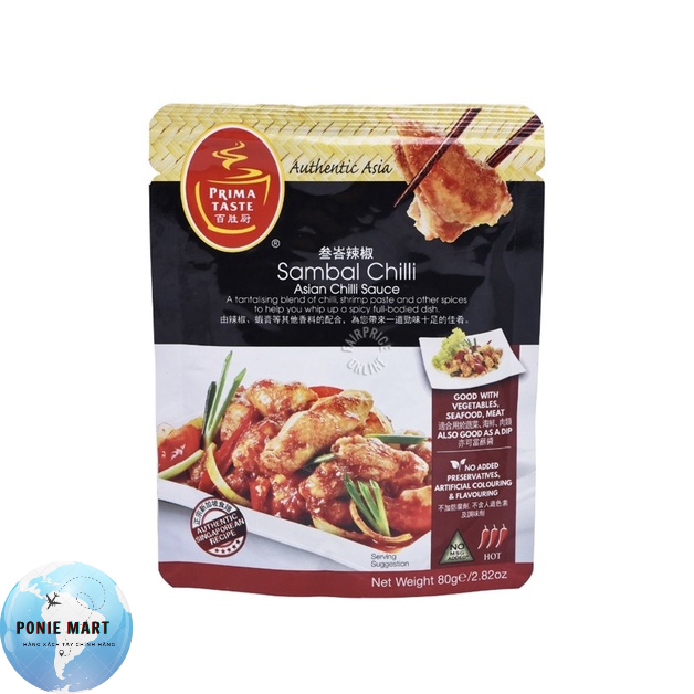 Gói gia vị sốt  Sambal Chili Singapore Primataste 80gr