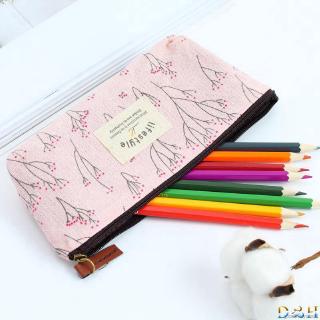 Hộp Bút Vải Bạt In Hoa Dễ Thương Cho Bé