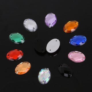 Set 50 hạt đá 2 lỗ hình Oval 10*14mm