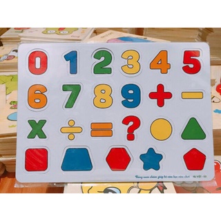 Bảng số đếm 0-20, có núm gỗ