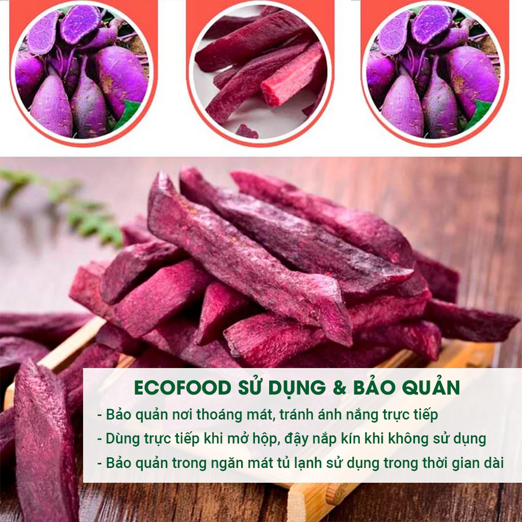 Khoai Lang Tím Sấy Giòn 300G Ecofood, Đồ Ăn Vặt Việt Nam, An Toàn Vệ Sinh Thực Phẩm