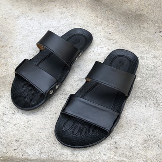 Dép da bò hai quai ngang
