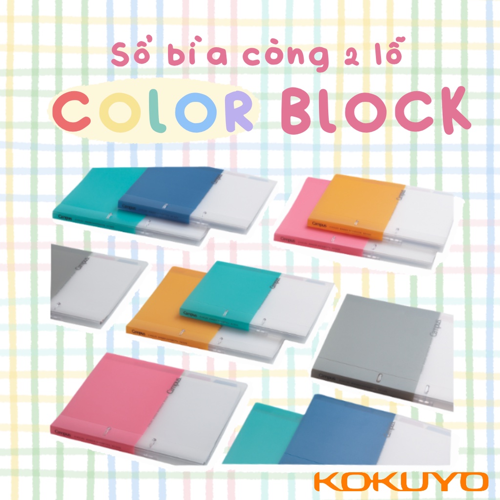 Sổ Binder Còng Nhựa Color Block Loại 2 Lỗ Campus