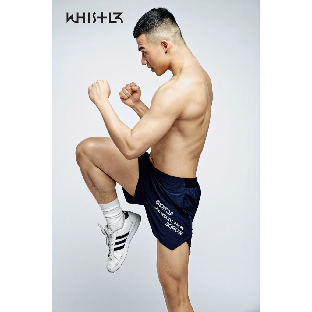 Quần Short Nam Whistl3 ASLTW Quote Shorts chất liệu Poly Spandex luôn khô thoáng, 2 màu đen,navy