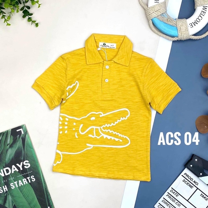 Áo polo bé trai 100% cotton vải xược siêu mát. Sale bé trai ko ơi