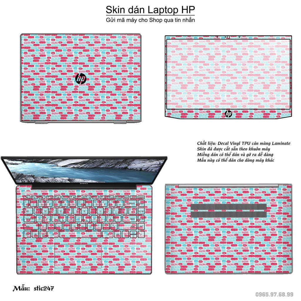 Skin dán Laptop HP in hình Blah Blah - stic248 (inbox mã máy cho Shop)