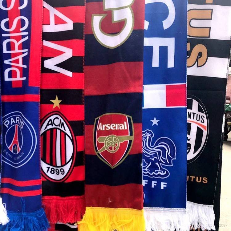 Khăn choàng cổ tùy chọn họa tiết Manchester City Paris Saint-Germain Juventus Inter Milan Liverpool Real Madrid