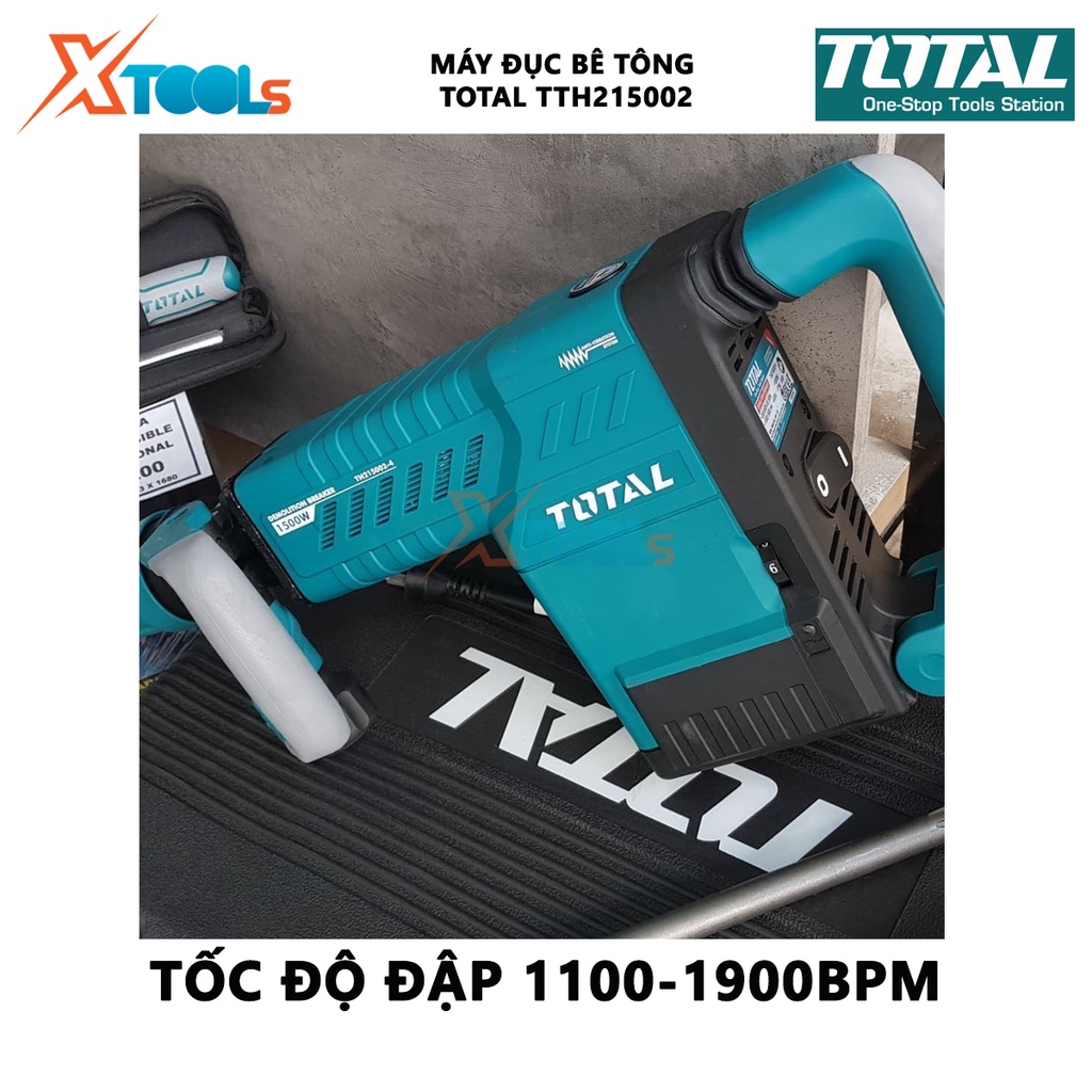 Máy đục bê tông TOTAL TH215002 | máy khoan đục công suất 1500W tốc độ đập 1100-1900 bpm lực va đập 6 - 25J [CHÍNH HÃNG]