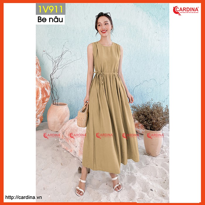 Váy Maxi Rút Chun Eo Trơn Màu CARDINA | BigBuy360 - bigbuy360.vn
