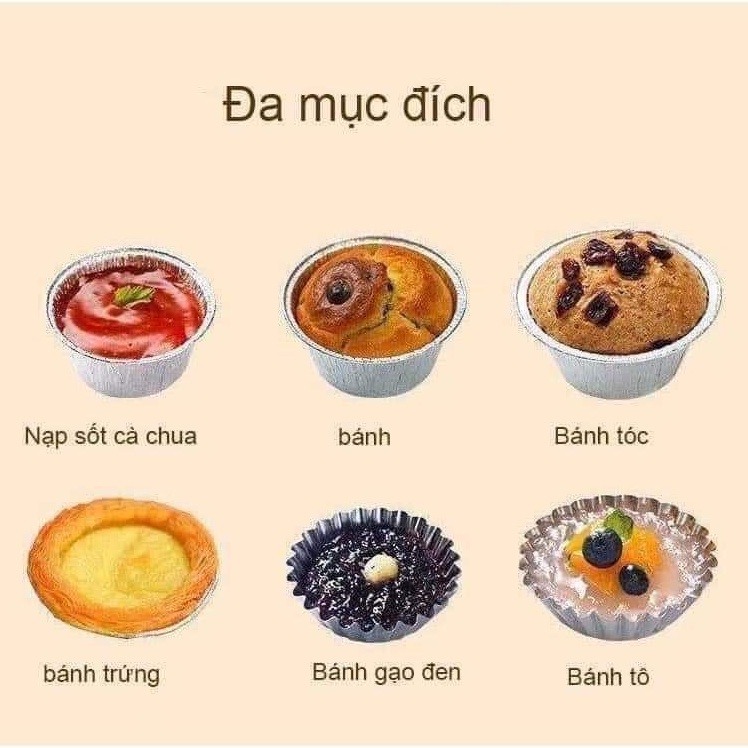 50 cốc giấy bạc dùng nướng bánh, nướng trứng, nướng hàu...