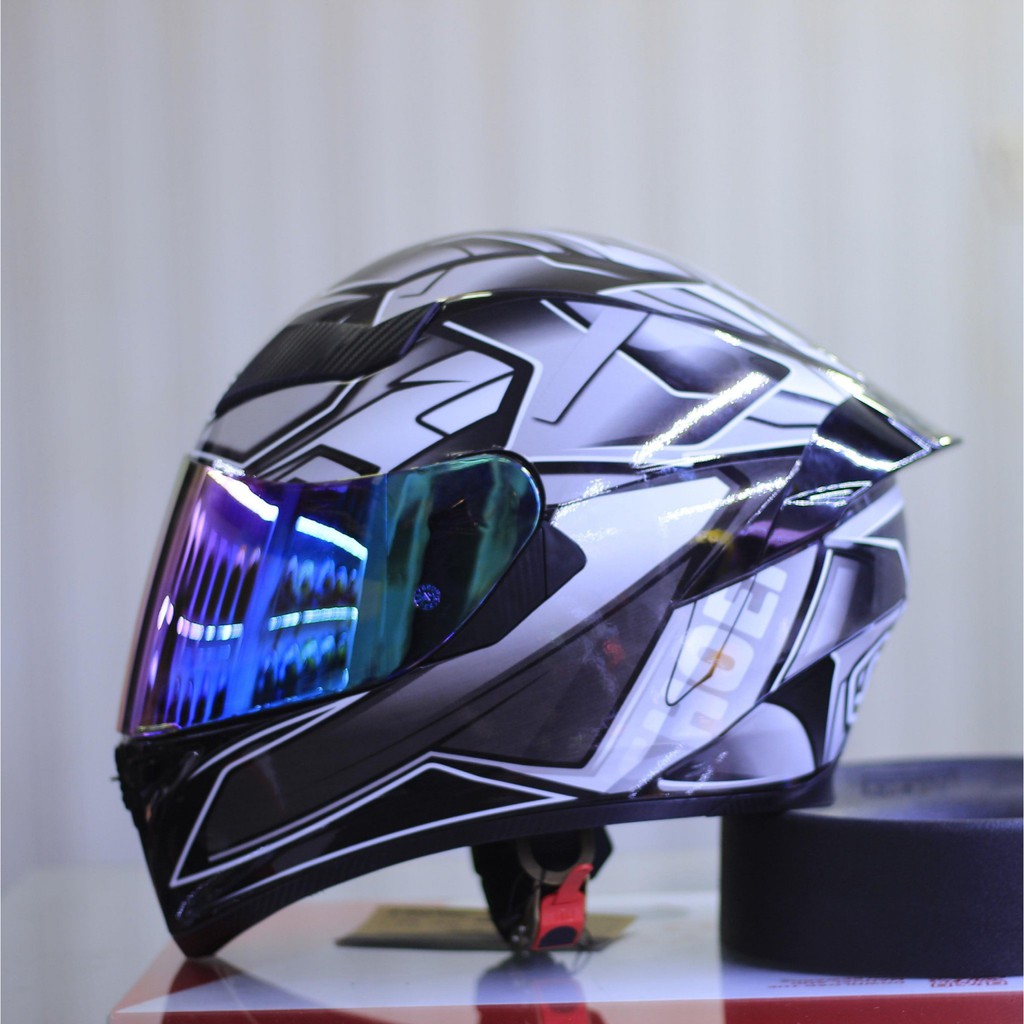 [FREESHIP] MŨ BẢO HIỂM FULLFACE ROC 1 KÍNH - ROYAL M138B LÊN TEM SHOEI BẠC