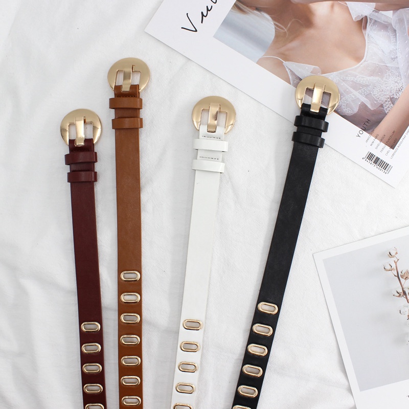 Thắt lưng bản nhỏ lỗ kim loại cá tính TTL180