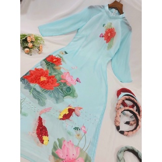 Áo Dài Đính Kết Cá Xinh
