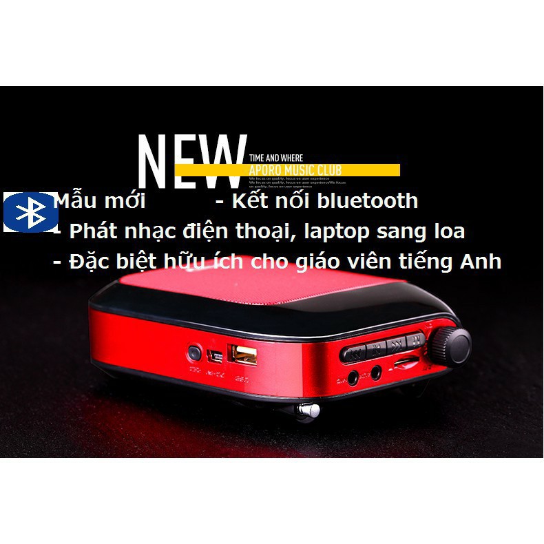 Máy trợ giảng không dây Aporo t9 2.4 G phiên bản micro cài ve áo đặc biệt M1909