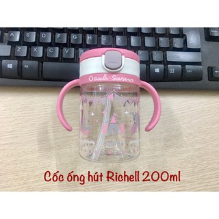 Cốc ống hút Richell 200ml và 320ml Nhật