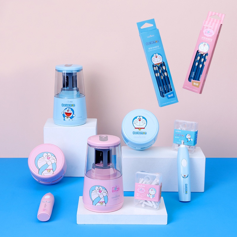 A8094 Bộ Bút Chì Điện Tử Thiết Kế Hình Doraemon Dễ Thương Dùng Làm Quà Tặng