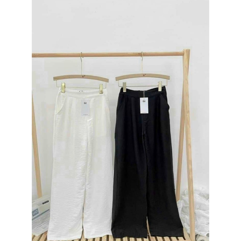 Quần đũi Nhật, ống rộng, dài 100cm - Quần culottes đũi dáng dài ống rộng siêu Hot dáng suông