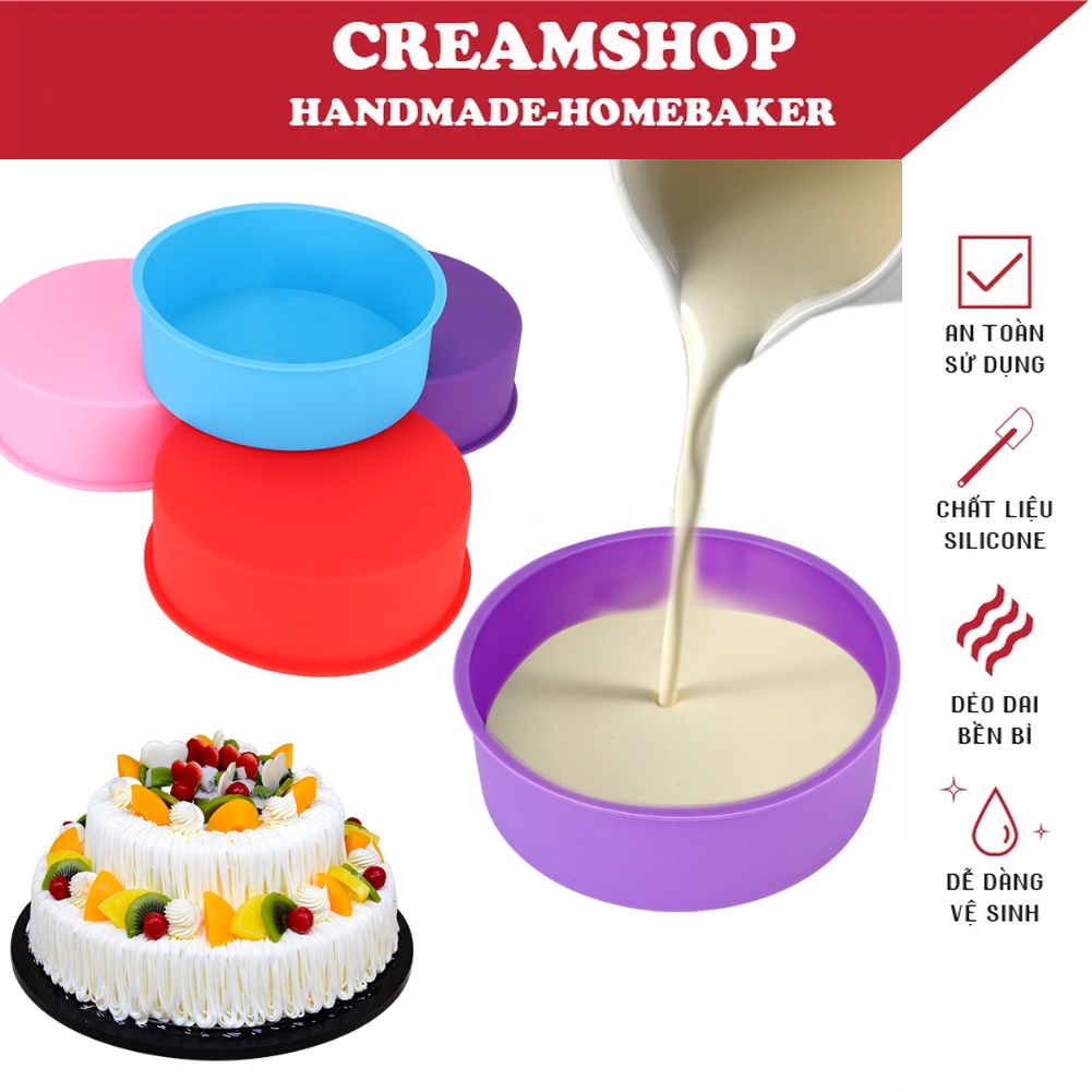 Khuôn Silicon Hình Tròn - Làm Bánh Bông Lan - cheesecake - mousse - Dụng Cụ Làm Bánh