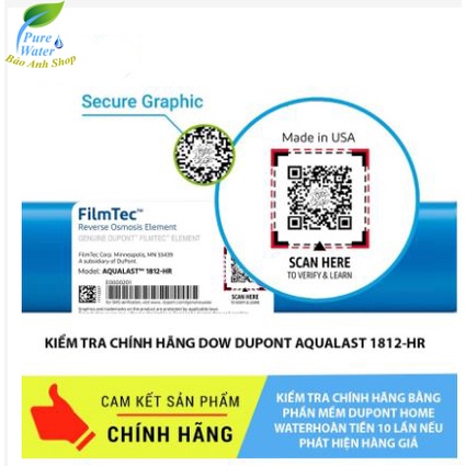 Màng lọc RO Dow Filmtec TW30 -1812-50 , Lõi lọc số 4 máy R) – Dow 50hr