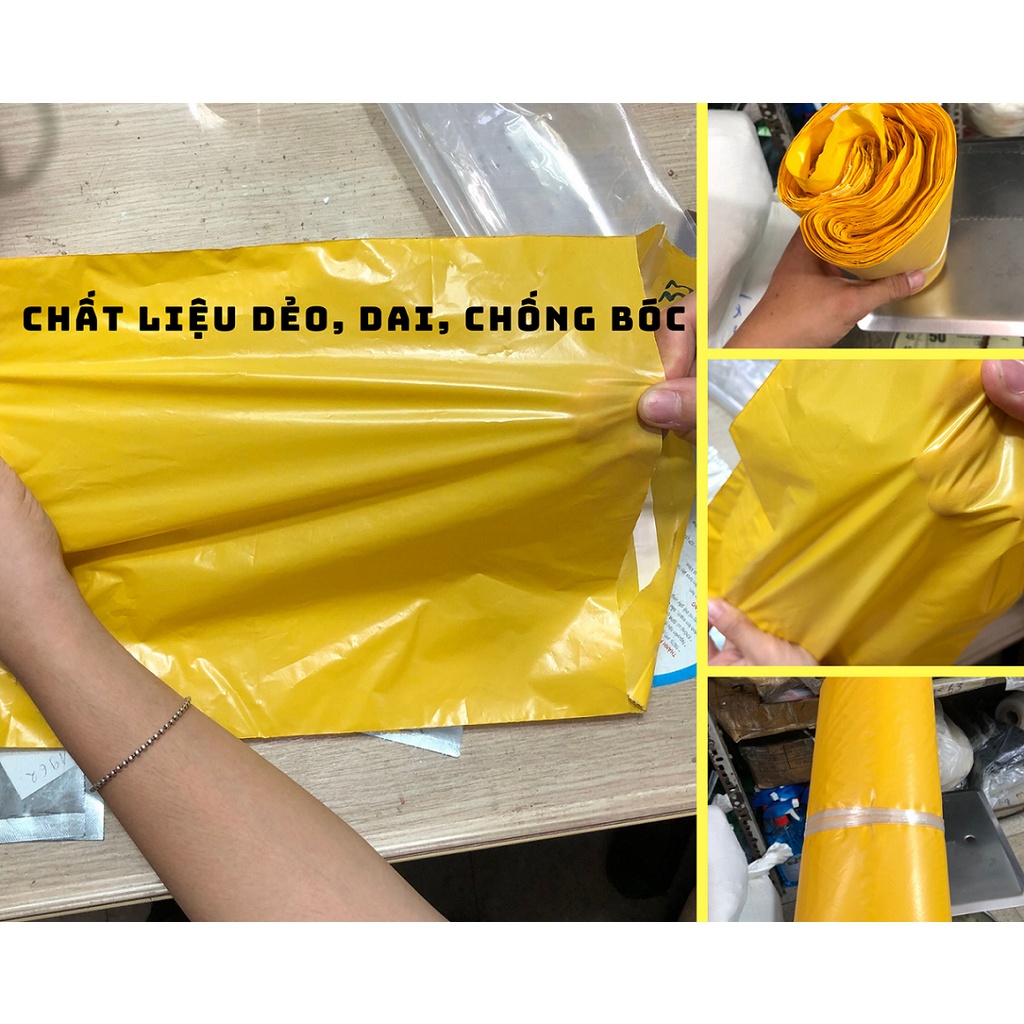 1KG Túi Gói Hàng Niêm Phong Các Cỡ Màu Vàng - Chất Liệu HD