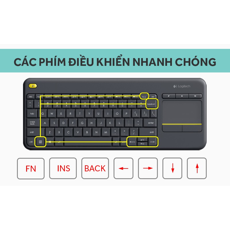 Bàn phím Logitech K400 Plus không dây