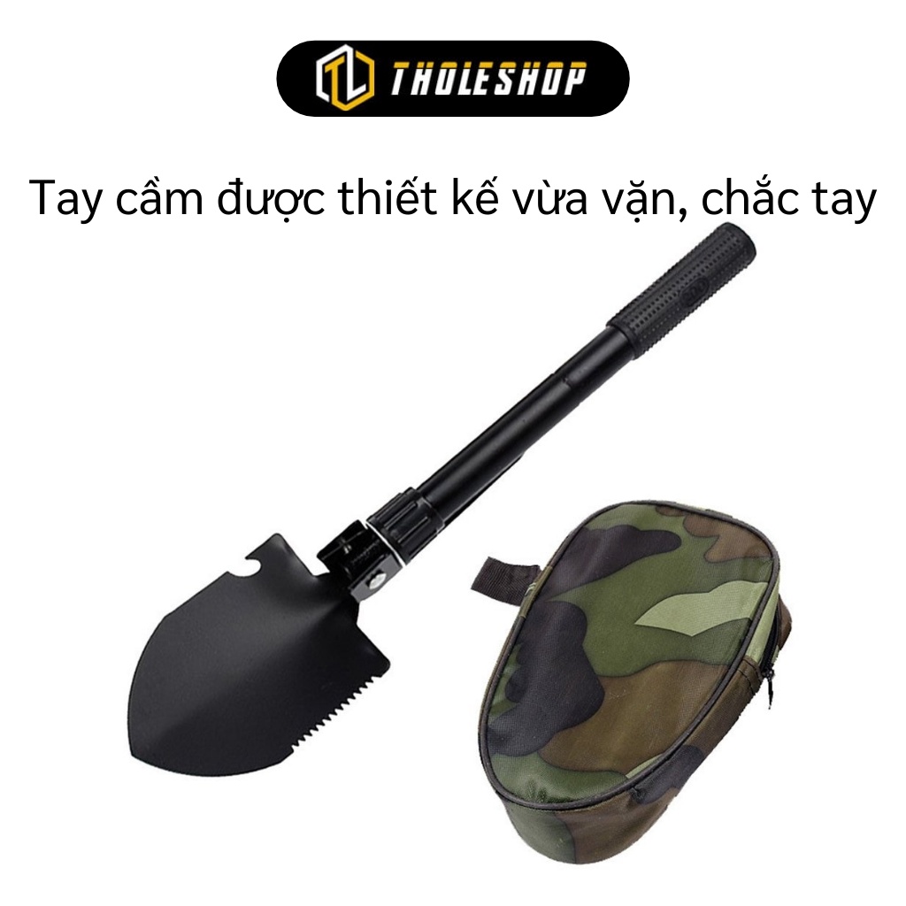 Dụng Cụ Làm Vườn - Bộ Cuốc Xẻng Đa Năng Làm Vườn 4in1 Kèm La Bàn Gấp Gọn, Có Túi 8325