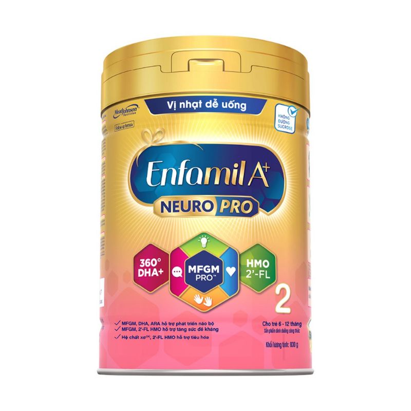 Sữa bột Enfamil A+ 2 DHA+ và MFGM 830g