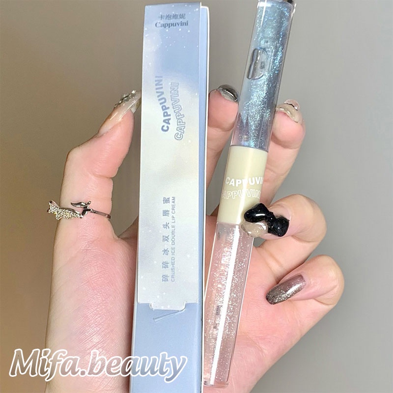 Son Bóng Dưỡng Môi Cappuvini Lâu Trôi Vỏ Được Thiết Kế Hai Đầu Hàng Chính Hãng Nội Địa Trung CP85